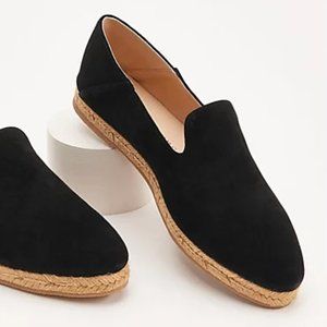 JACK ROGERS Black Suede AUDREY ESPADRILLE FLATS, Women Size 11, New w/tag